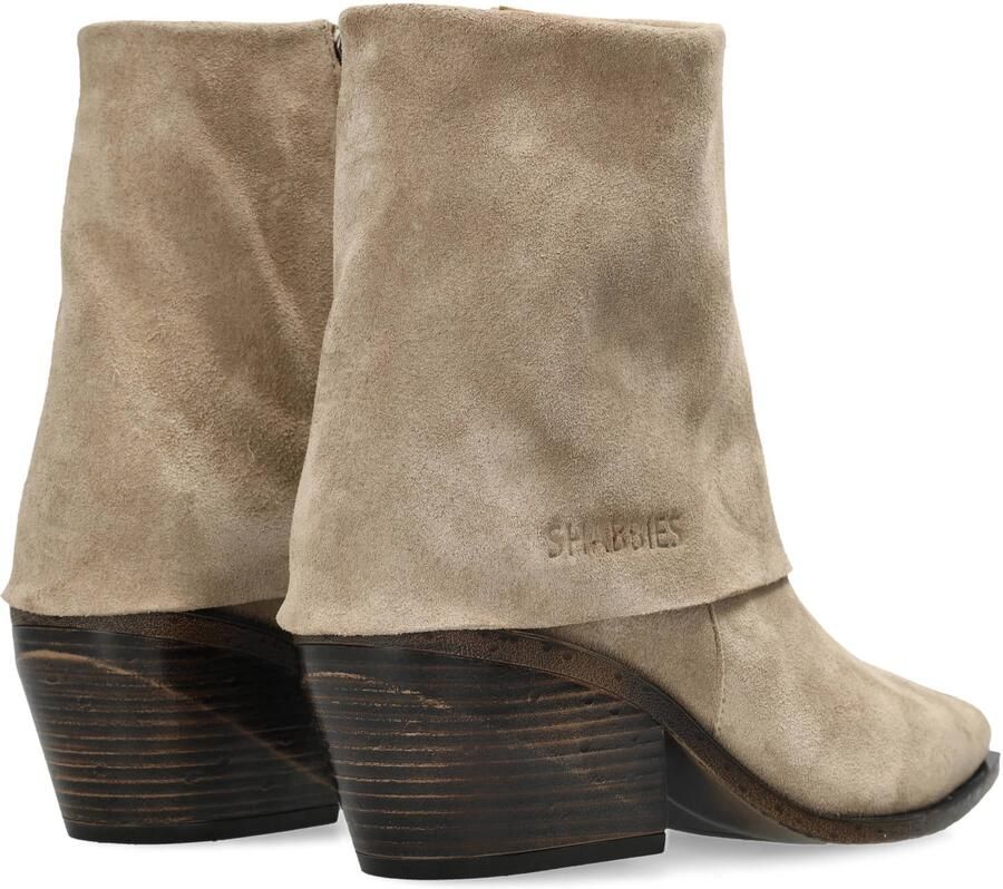 Shabbies Amsterdam Jaira Double leren cowboylaarzen met blokhak taupe - Foto 2