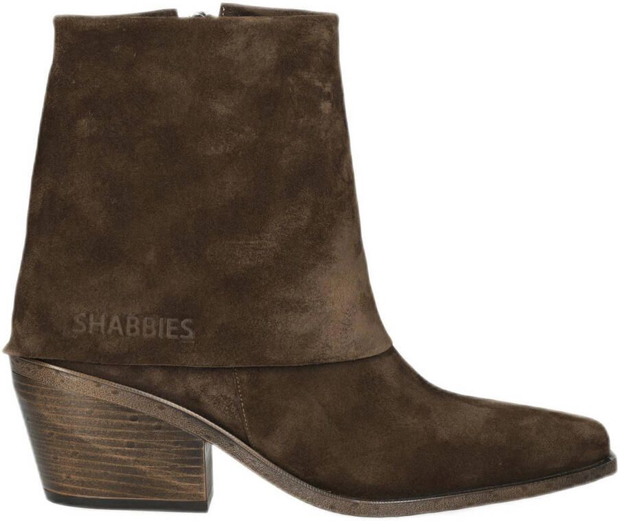 SHABBIES Enkellaarsjes Dames Jaira Double Maat: 37 Materiaal: Suède Kleur: Bruin - Foto 2