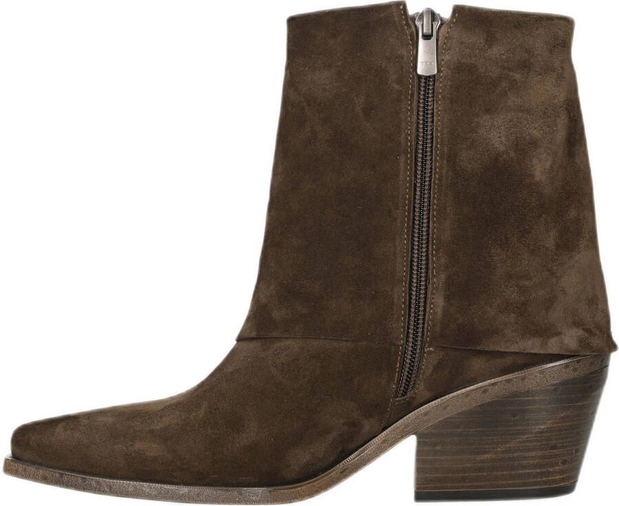 SHABBIES Enkellaarsjes Dames Jaira Double Maat: 37 Materiaal: Suède Kleur: Bruin - Foto 3