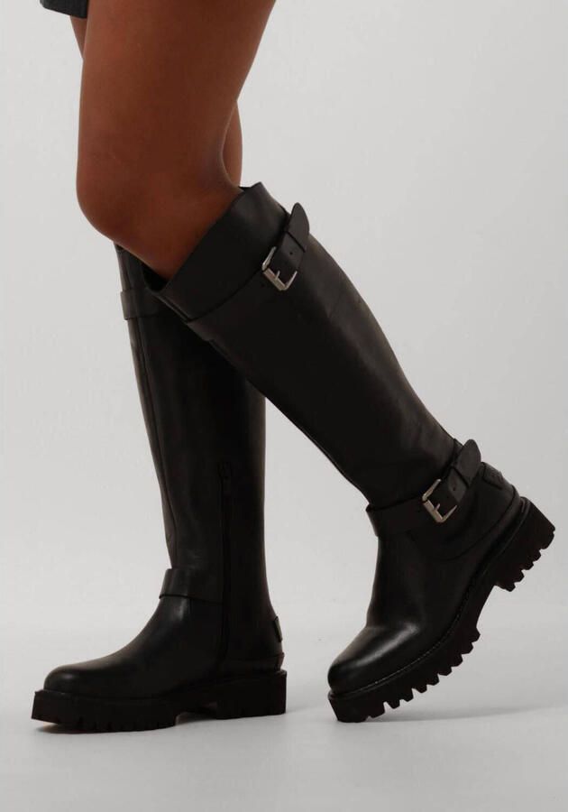 SHABBIES Hoge Laarzen Dames Marjorie Baker Maat: 38 Materiaal: Leer Kleur: Zwart