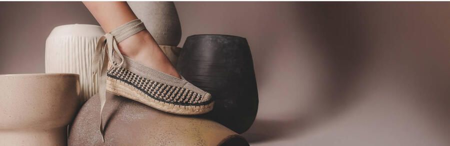 Shabbies Amsterdam Palma Kimono Espadrille Geweven Beige Zwart - Foto 3