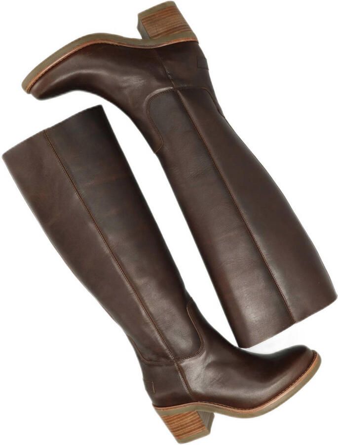 SHABBIES Hoge Laarzen Dames Puk Tuba Maat: 37 Materiaal: Leer Kleur: Bruin - Foto 2