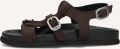 Shabbies Amsterdam Shabbies Inga Fringes Sandalen Dames Bruin - Donkerbruin