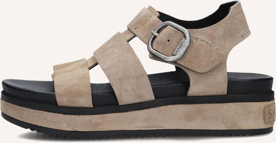 Shabbies Amsterdam Shabbies Dames Sandalen met hak Maro Bold Beige Suède Plateauzool - Foto 6