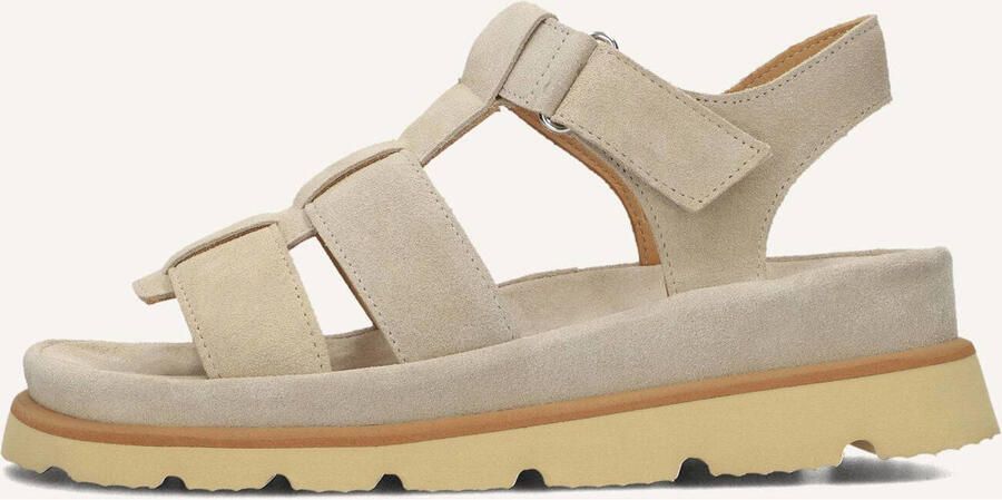Shabbies Amsterdam Shabbies Dames Sandalen met hak Wana Sandal Beige Suède Plateauzool - Foto 6
