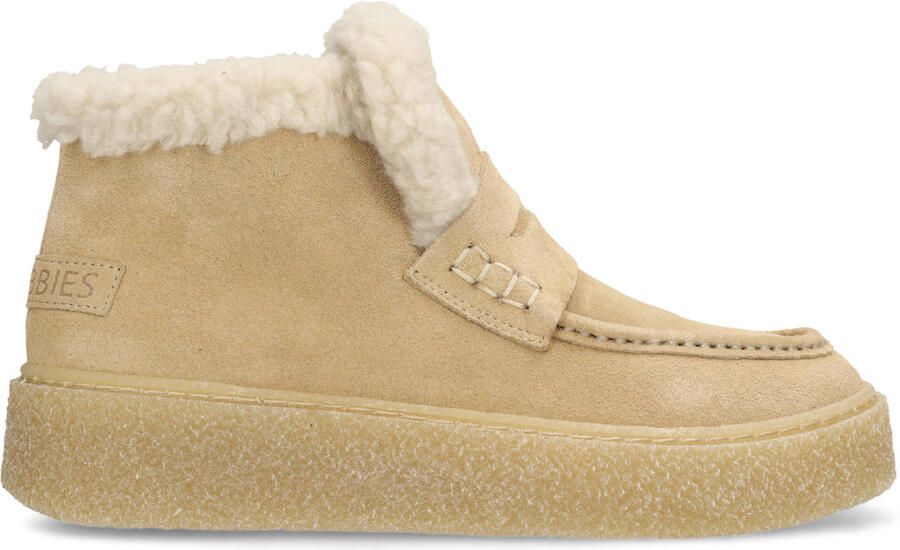 Shabbies Amsterdam Senna Anna leren suède sneakers beige