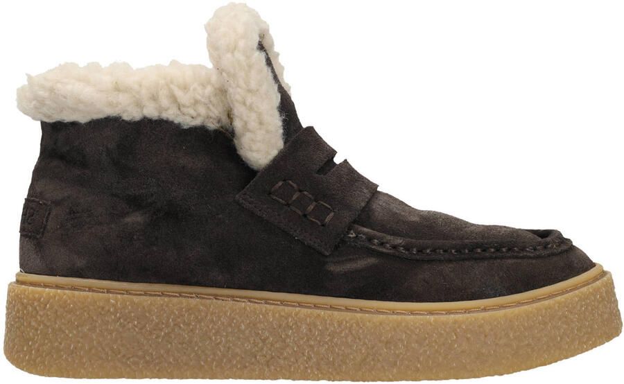 Shabbies Amsterdam Senna Anna leren suède sneakers donkerbruin