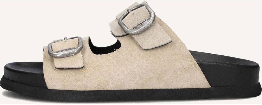 SHABBIES Slippers Dames Inga Buckles S Suède Beige - Foto 6
