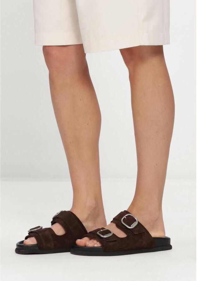 SHABBIES Slippers Dames Inga Buckles S Maat: 40 Materiaal: Suède Kleur: Bruin - Foto 6