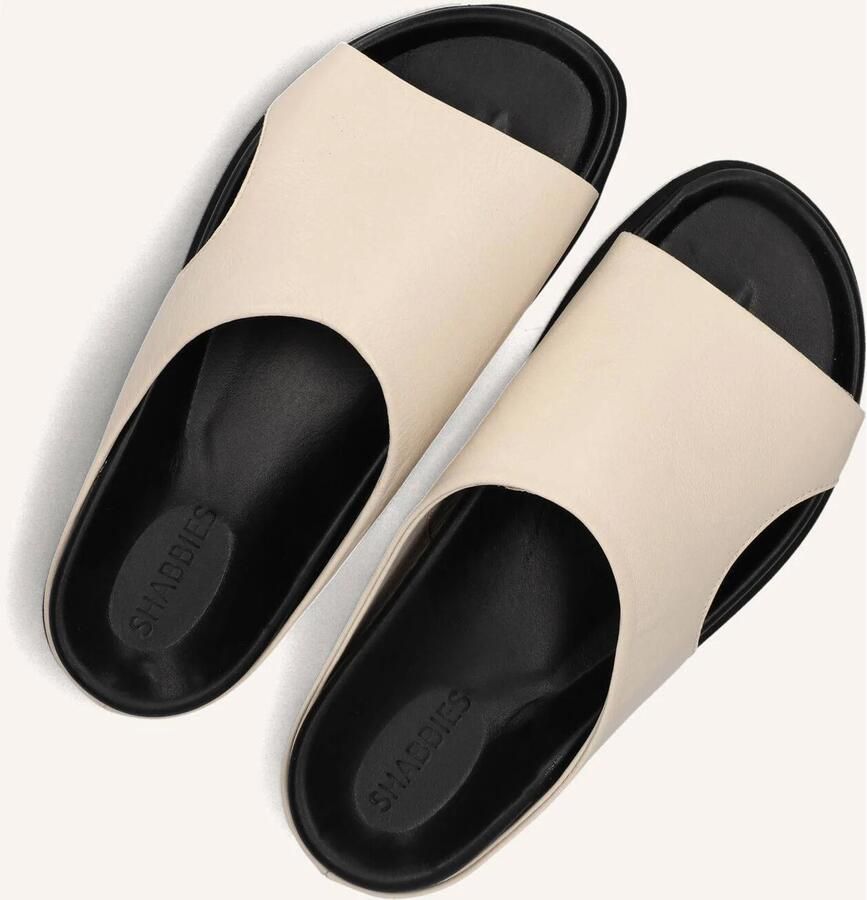 SHABBIES Badslippers Dames Inga Close Leer Beige - Foto 6