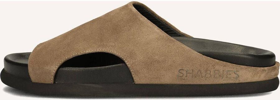 SHABBIES Badslippers Dames Inga Close Suède Taupe - Foto 6