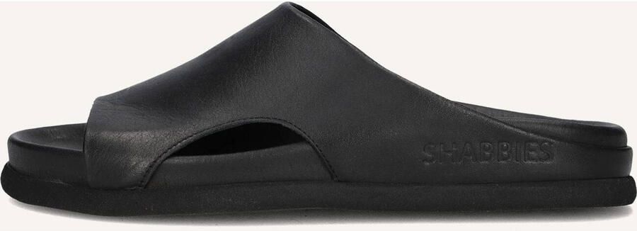SHABBIES Badslippers Dames Inga Close Maat: 38 Materiaal: Leer Kleur: Zwart - Foto 6