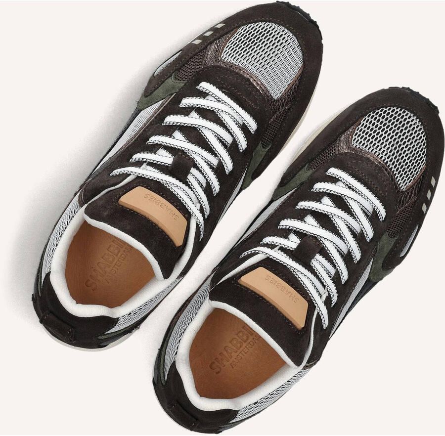 SHABBIES Lage Sneakers Dames Abbey Masha Suède Bruin