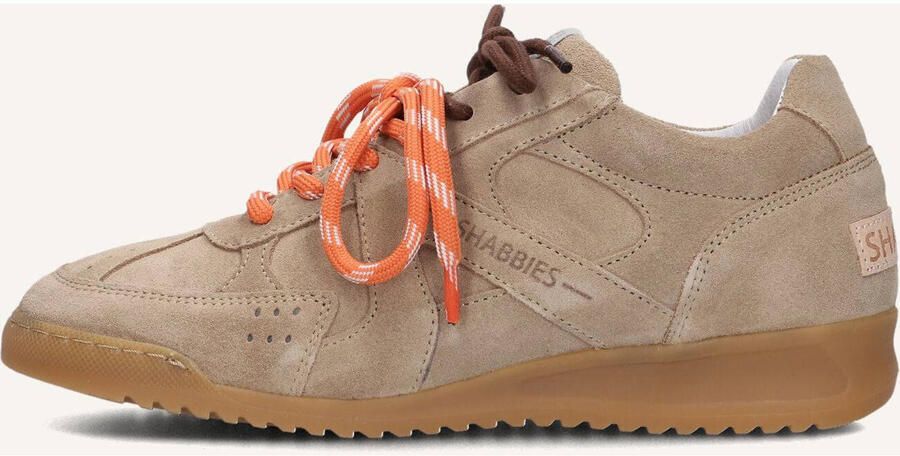 SHABBIES Lage Sneakers Dames April Mina Maat: 37 Materiaal: Suède Kleur: Beige