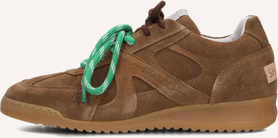 SHABBIES Lage Sneakers Dames April Mina Maat: 41 Materiaal: Suède Kleur: Bruin