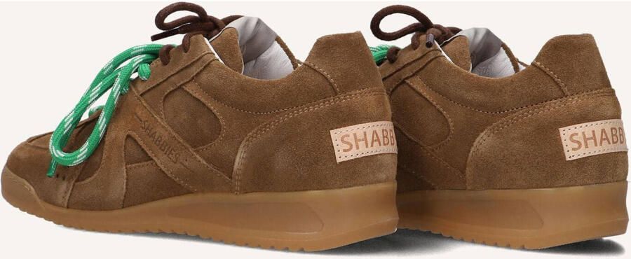 SHABBIES Lage Sneakers Dames April Mina Suède Bruin - Foto 3
