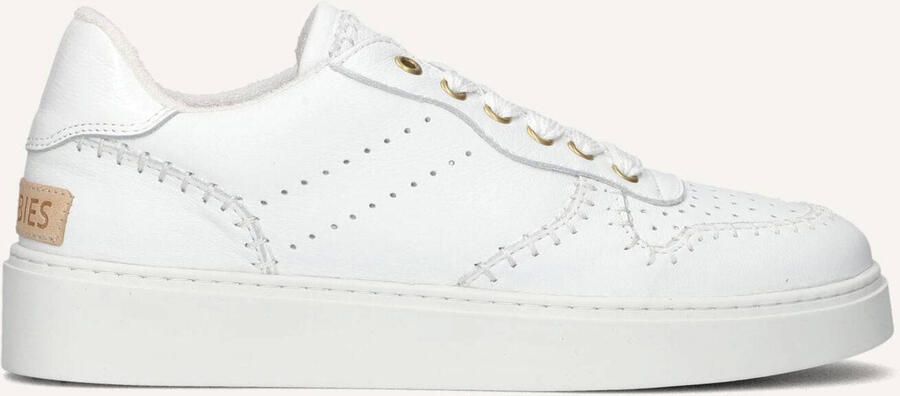 SHABBIES Lage Sneakers Dames Bossa Festa Leer Wit