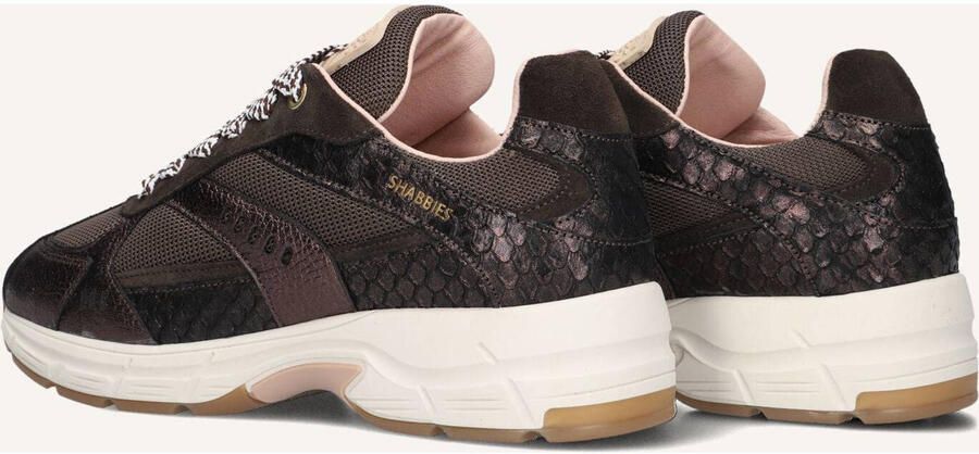 SHABBIES Lage Sneakers Dames Celia Race Maat: 39 Materiaal: Leer Kleur: Bruin - Foto 2