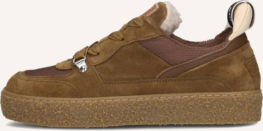 SHABBIES Lage Sneakers Dames Chewy Unna Maat: 36 Materiaal: Suède Kleur: Bruin