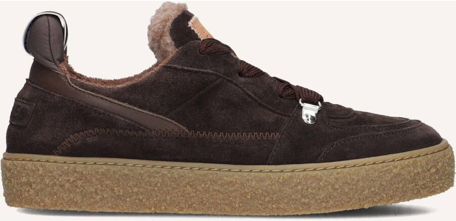 SHABBIES Lage Sneakers Dames Chewy Unna Suède Bruin