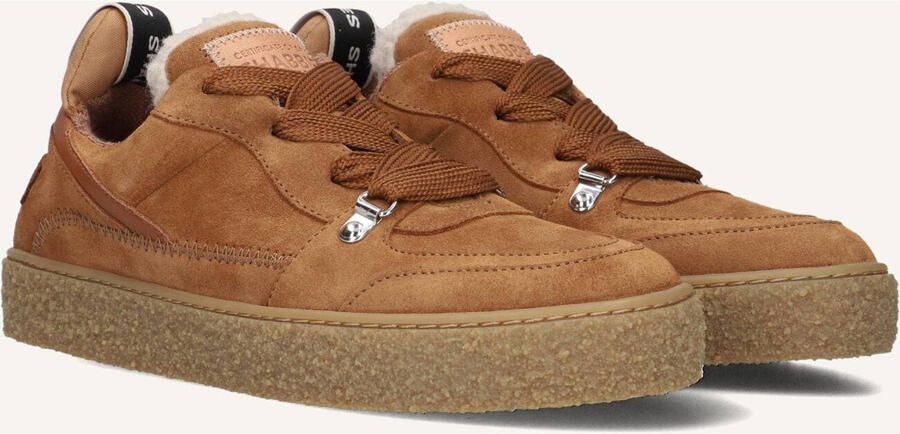 SHABBIES Lage Sneakers Dames Chewy Unna Suède Camel - Foto 3