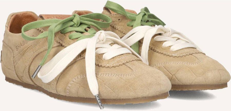 SHABBIES Lage Sneakers Dames Ciska Base Maat: 42 Materiaal: Suède Kleur: Beige