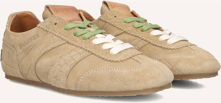 SHABBIES Lage Sneakers Dames Ciska Base Maat: 42 Materiaal: Suède Kleur: Beige - Foto 2