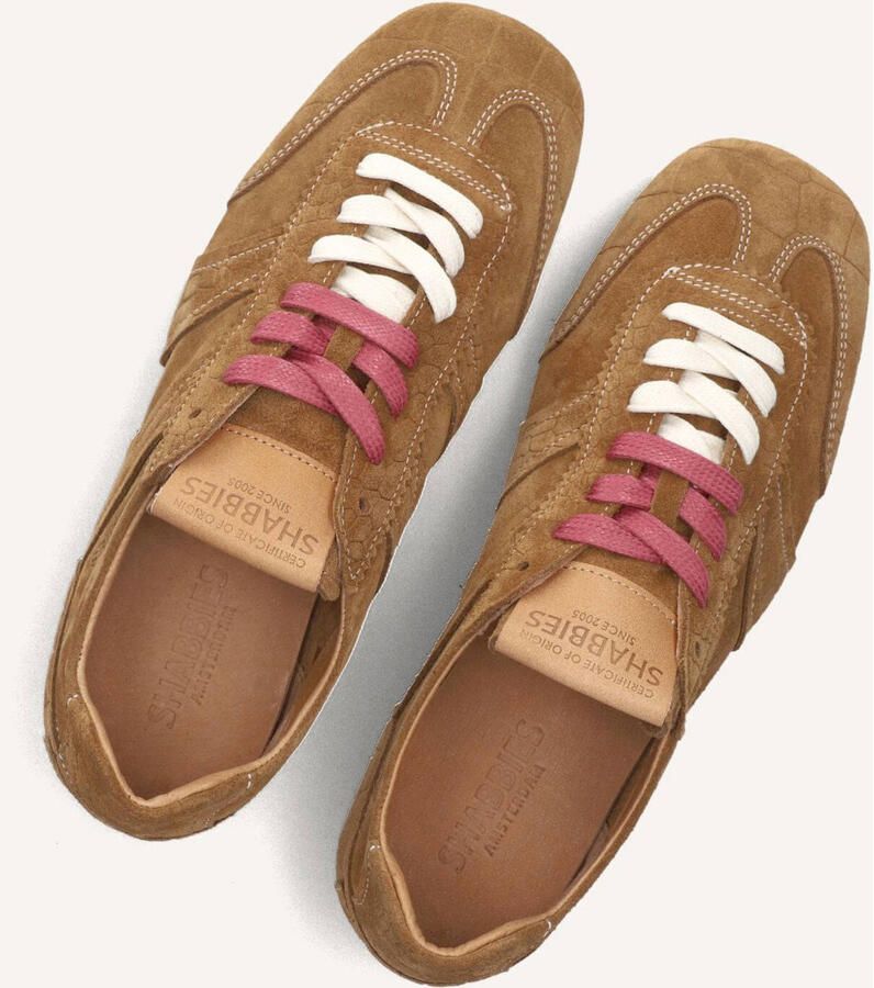 SHABBIES Lage Sneakers Dames Ciska Base Maat: 39 Materiaal: Suède Kleur: Camel - Foto 2
