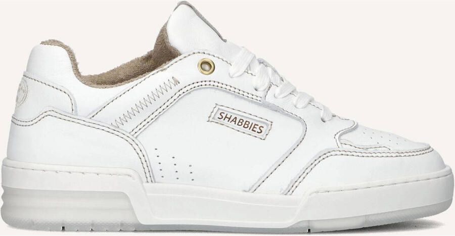 Shabbies Amsterdam Shabbies Revin Contra Sneakers Dames Leren Sneaker Wit