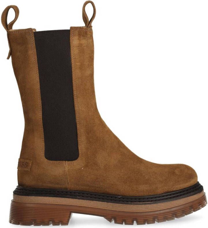 Shabbies Amsterdam suede chelsea boots cognac