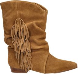 Shoecolate Jilly suède western laarzen met franjes cognac