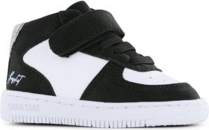 Shoesme Baby Babysneakers Jongens Black White Leer