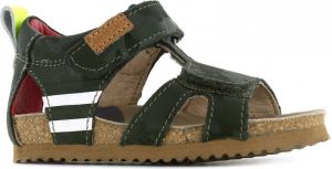 Shoesme BI22S086 A leren sandalen met camouflageprint groen