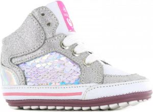 Shoesme BP22S027 A hoge leren sneakers zilver