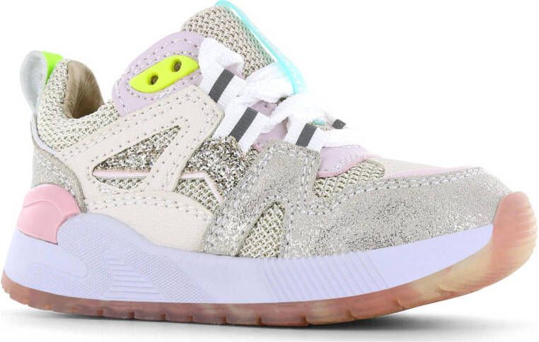 Shoesme chunky leren sneakers beige goud Meisjes Leer Meerkleurig 31