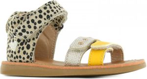 Shoesme CS22S007 B leren sandalen met dierenprint beige geel