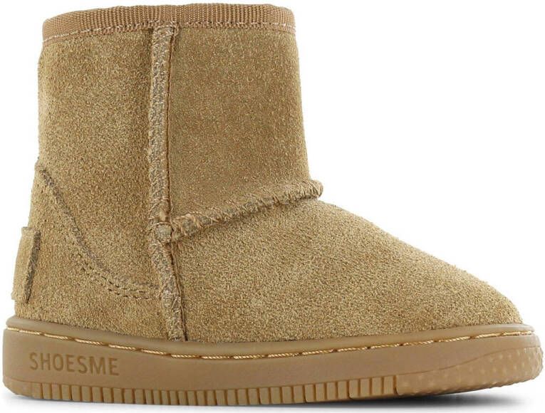 Shoesme gevoerde suède enkelboots cognac