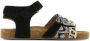Shoesme IC22S008-A leren sandalen met dierenprint zwart - Thumbnail 1