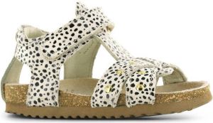 Shoesme leren sandalen met allover print beige