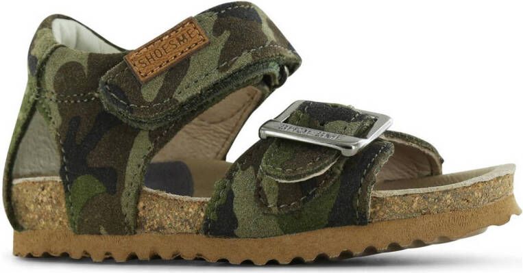 Shoesme leren sandalen met camouflage print groen