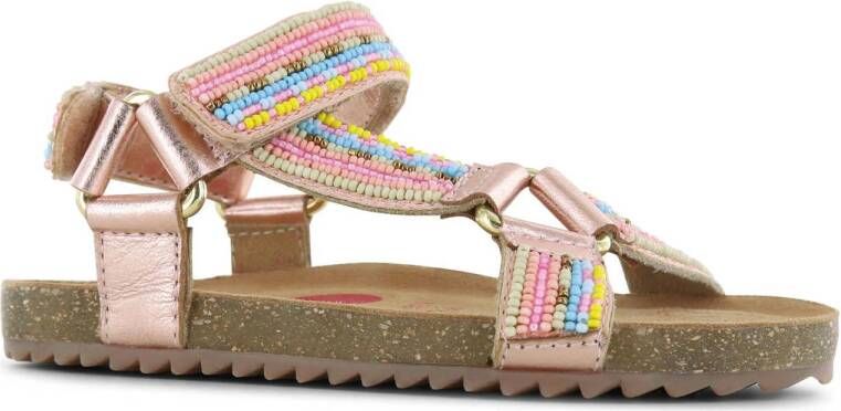 Shoesme leren sandalen met kraaltjes roze metallic Meisjes Leer All over print 27
