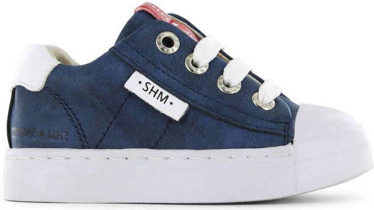 Shoesme leren sneakers donkerblauw Leer Effen 23