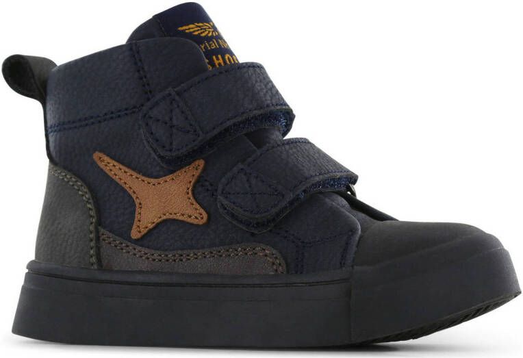 Shoesme leren sneakers donkerblauw Jongens Leer Meerkleurig 30