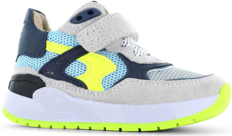 Shoesme leren sneakers grijs blauw Leer Effen 25