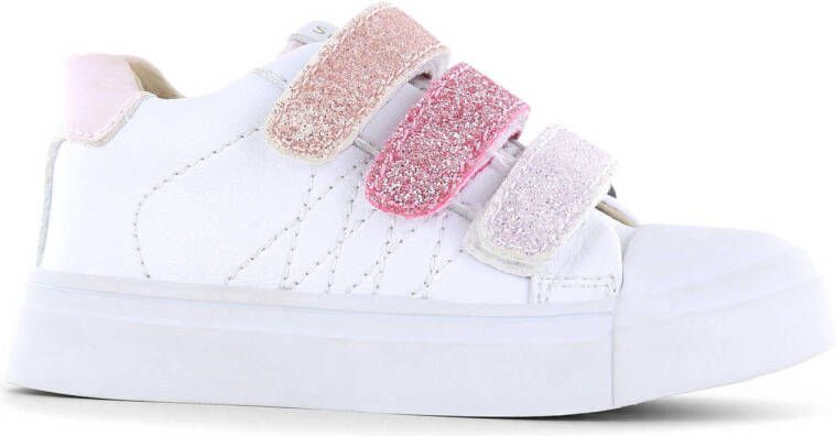 Shoesme leren sneakers wit roze Meisjes Leer Meerkleurig 30