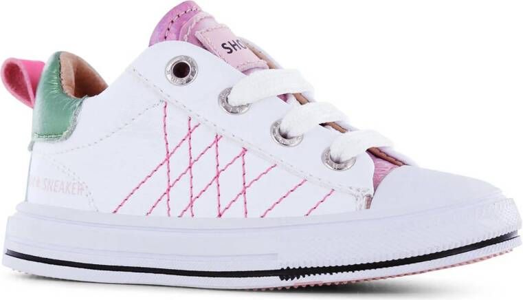 Shoesme leren sneakers wit roze Meisjes Leer Meerkleurig 23