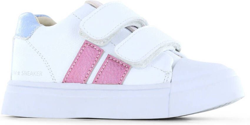 Shoesme Sneakers Meisjes White Pink Blue Leer