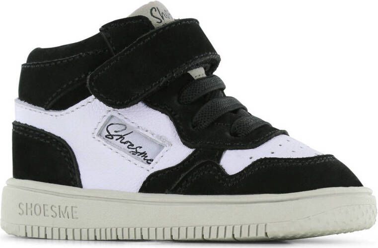 Shoesme leren sneakers zwart wit Jongens Leer Meerkleurig 23
