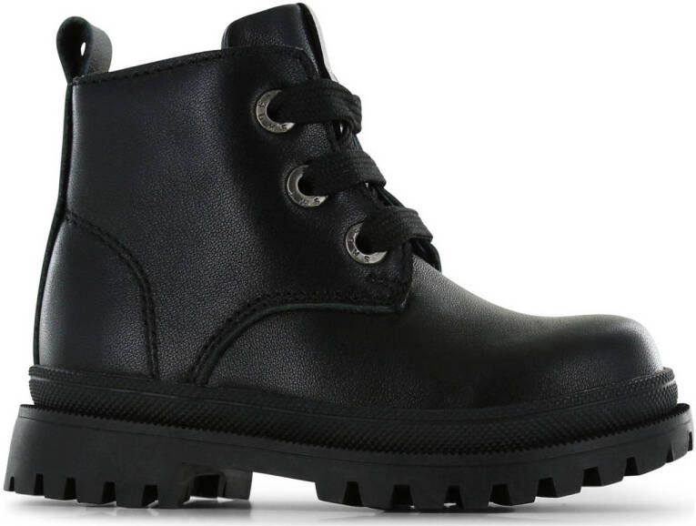 Shoesme leren veterboots zwart Meisjes Leer Effen 24