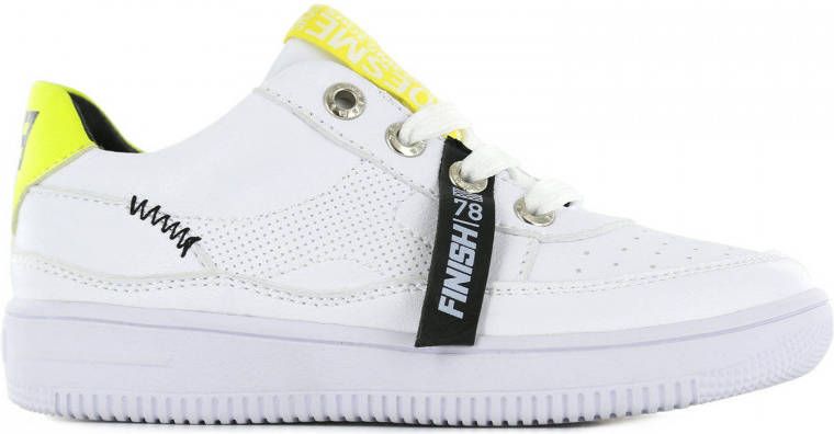 Shoesme MU21S020-C leren sneakers wit geel
